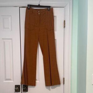 Maeve Camel Wide-Leg Pants Size 8